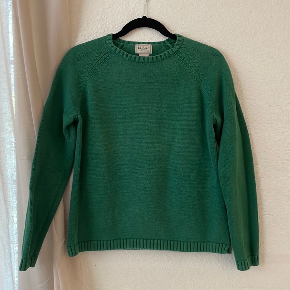 L.L. Bean Green Crew Neck Sweater